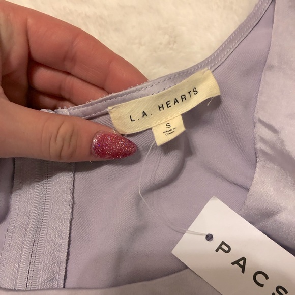 NWT Pacsun Shiny Violet Corset Crop Top - Picture 3 of 7